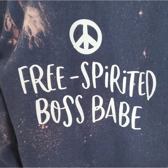 Free Spirited Boss Babe Custom Upcycled Flannel Shirt Shacket, Medium - Picture 2 of 10